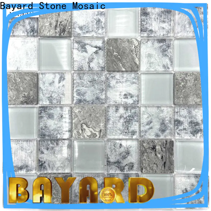 Bayard natural black glass mosaic tiles supplier for hotel lobby