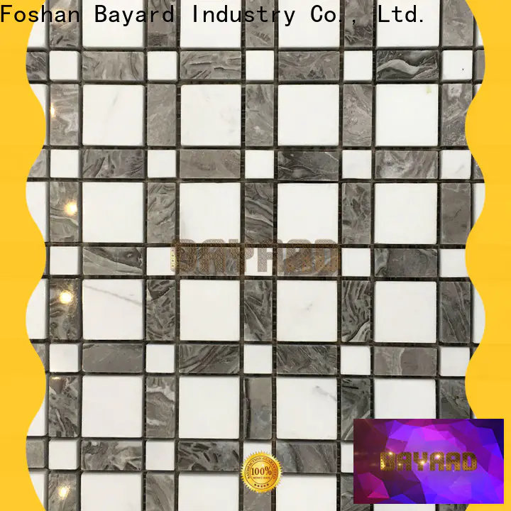 simple design black and silver mosaic tiles sheets factory price for wall decoration