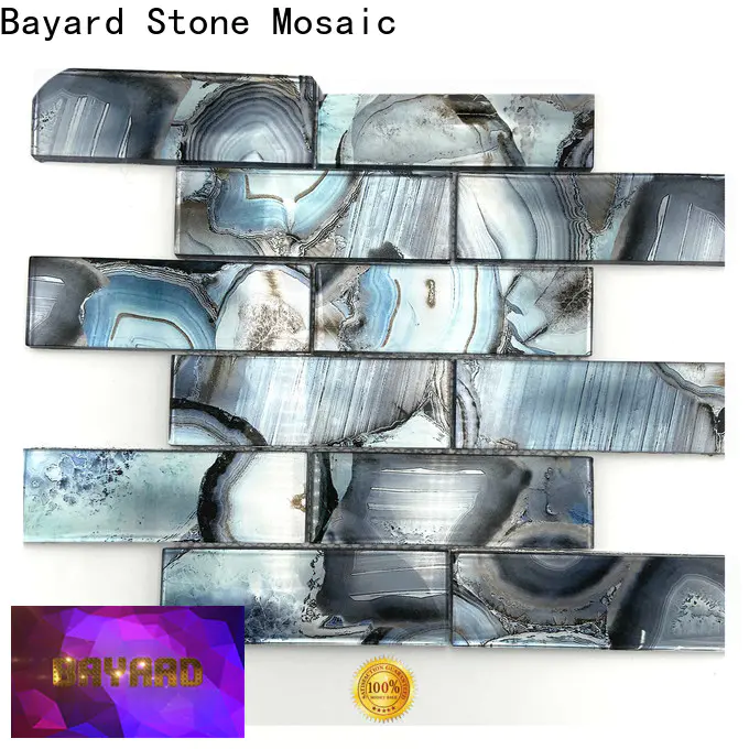 Bayard blue green glass mosaic tiles for wholesale for hotel lobby