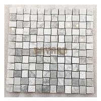 Anti-slip light grey mix white marble mosaic tiles mosaic bathroom tiles AM306GL