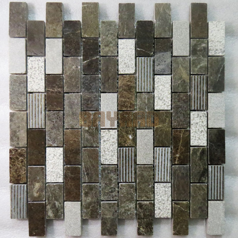 Mosaic tile sheets Dark Emperador marble mosaic tiles outdoor mosaic tiles