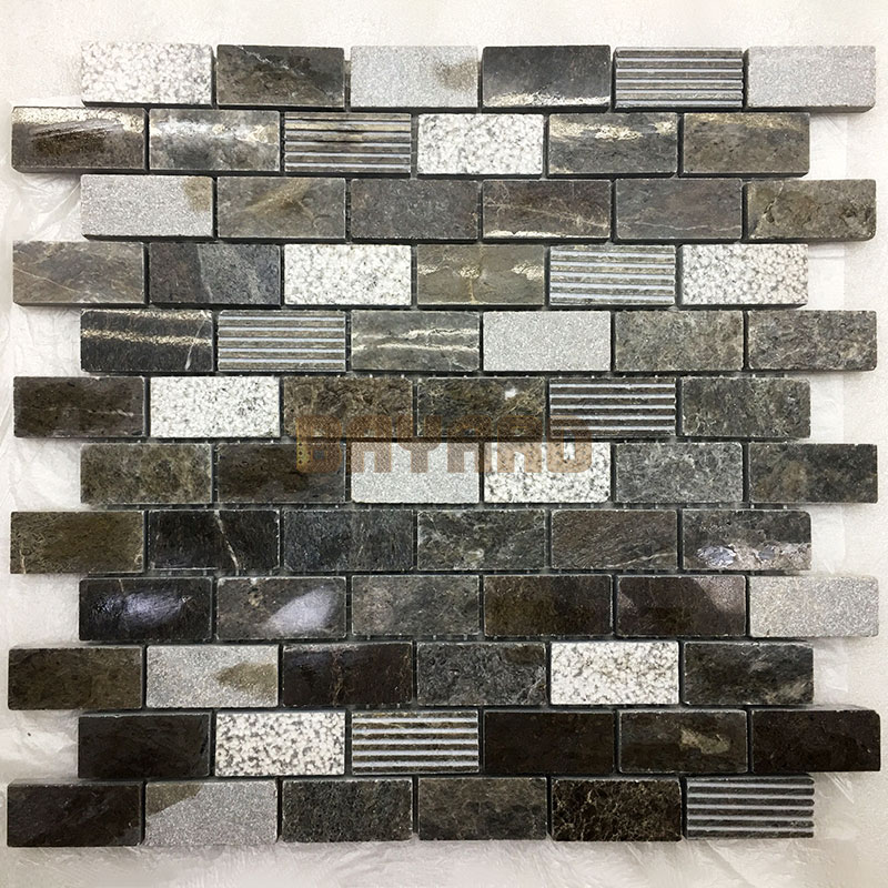 Mosaic tile sheets Dark Emperador marble mosaic tiles outdoor mosaic tiles