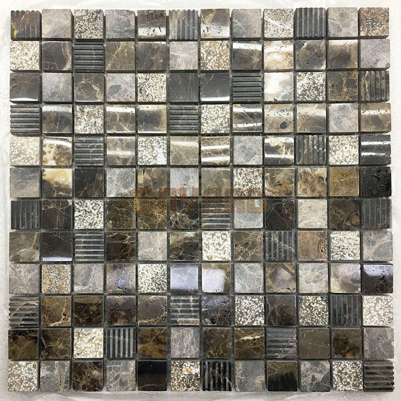 Dark Emperador marble mosaic tiles premium mosaics tile company AM302KT