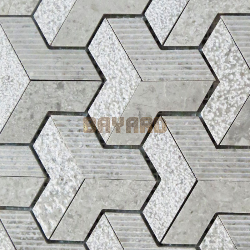 China factory marble stone mosaic tiles gray mosaic tile stone effect mosaic tiles grey mosaic bathroom wall tiles