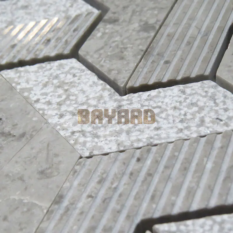 China factory marble stone mosaic tiles gray mosaic tile stone effect mosaic tiles grey mosaic bathroom wall tiles