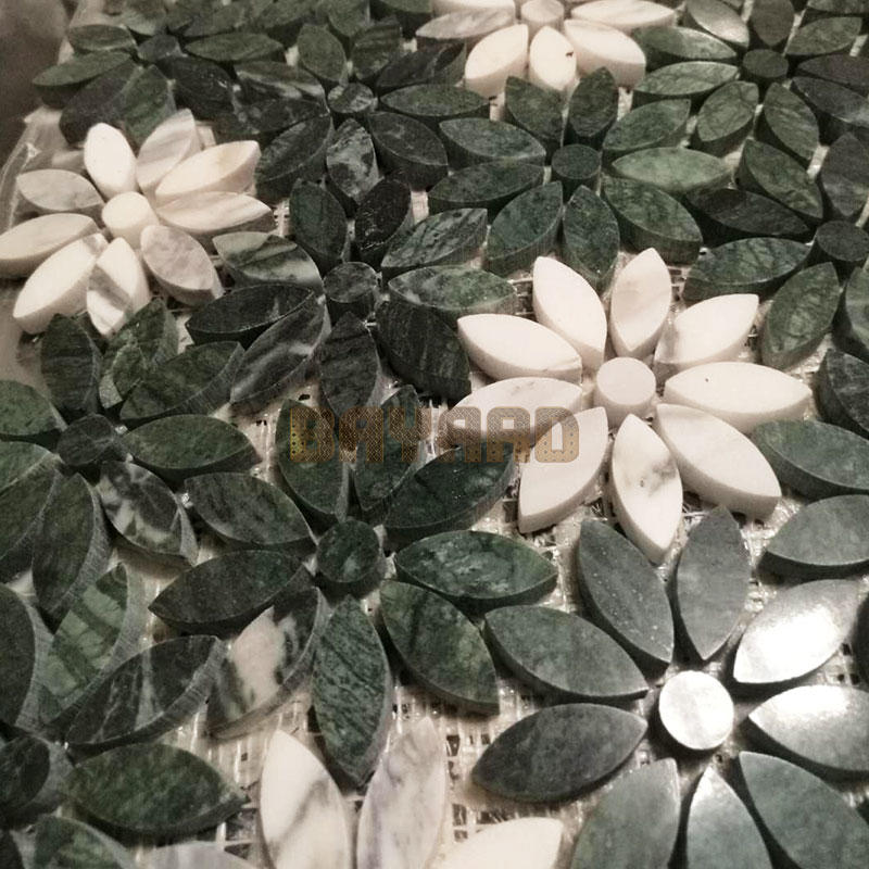 China Foshan Green marble stone mosaic tiles dark green mosaic tiles mosaic tile splashback