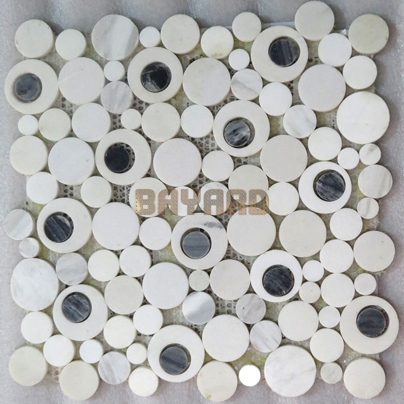 Circle shape marble mosaic tiles mosaic floor tiles mosaic stones AM302BS