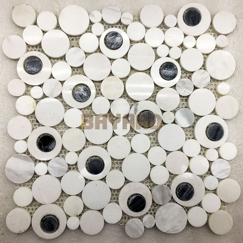 Circle shape marble mosaic tiles mosaic floor tiles mosaic stones AM302BS