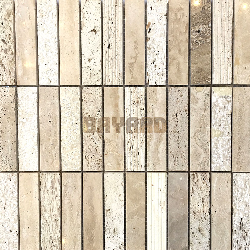 Beige Travertine natural stone mosaic tiles travertine brick mosaic tile