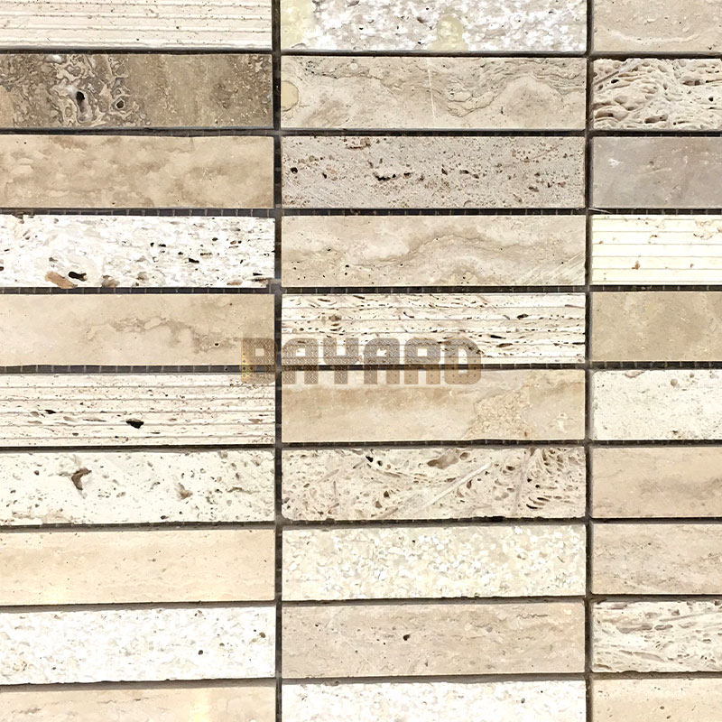 Beige Travertine natural stone mosaic tiles travertine brick mosaic tile