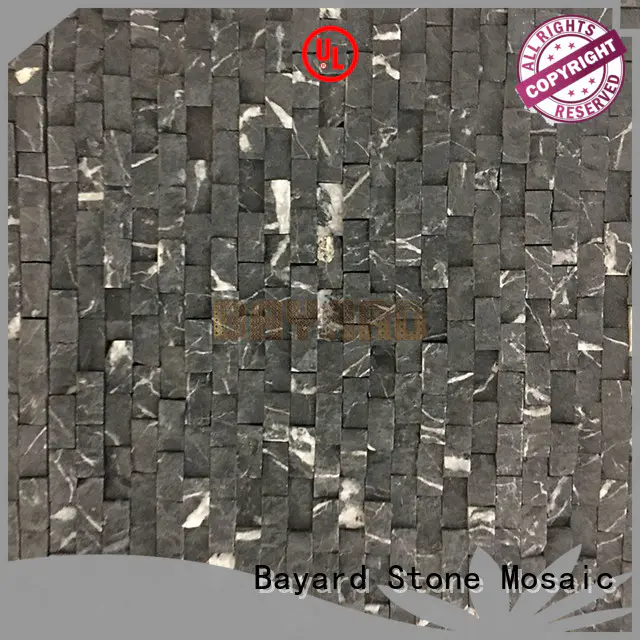 Bayard black gray mosaic floor tile order now for hotel lobby