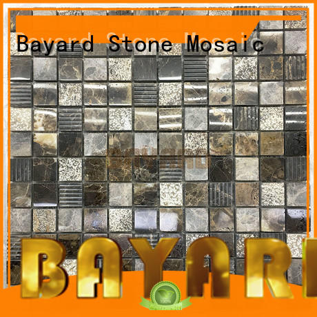 Bayard dark mosaic tile kitchen backsplash for TV wall