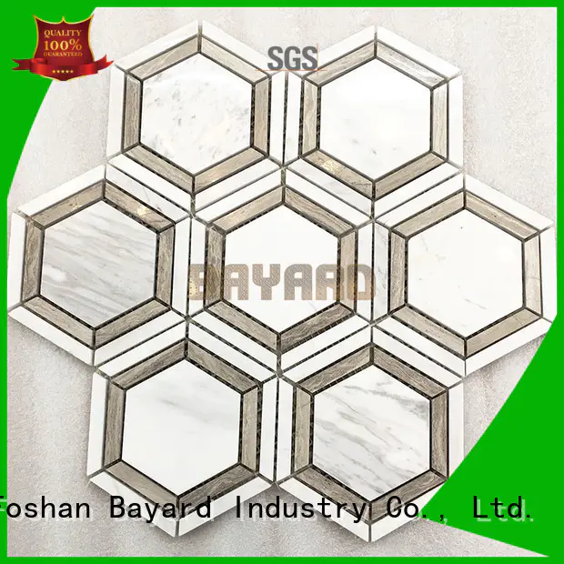 Bayard square black and silver mosaic tiles factory price for hotel lobby