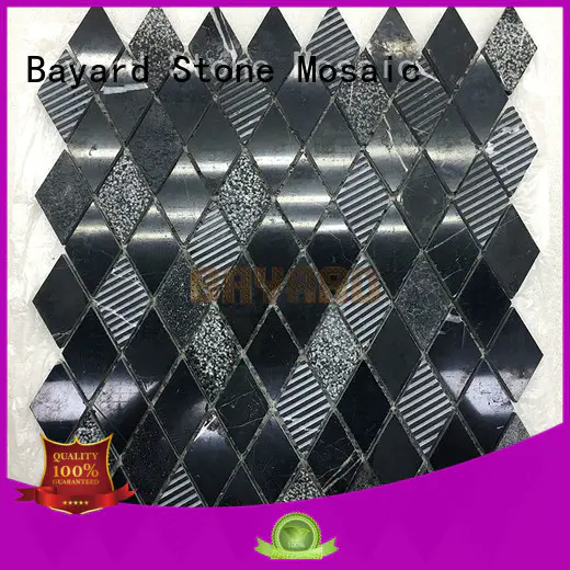 Bayard natural mosaic floor tiles black for decoration