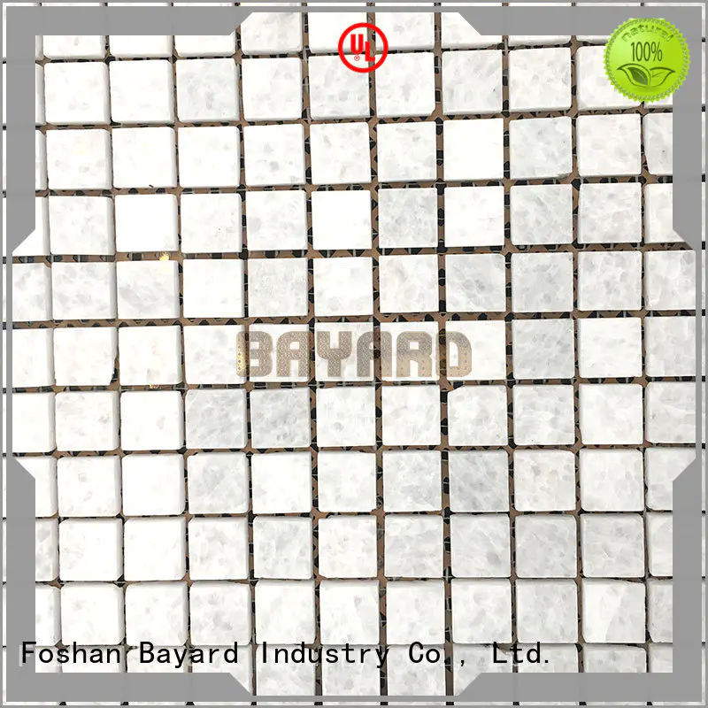 Bayard black and silver mosaic tiles rectangle for bathroom