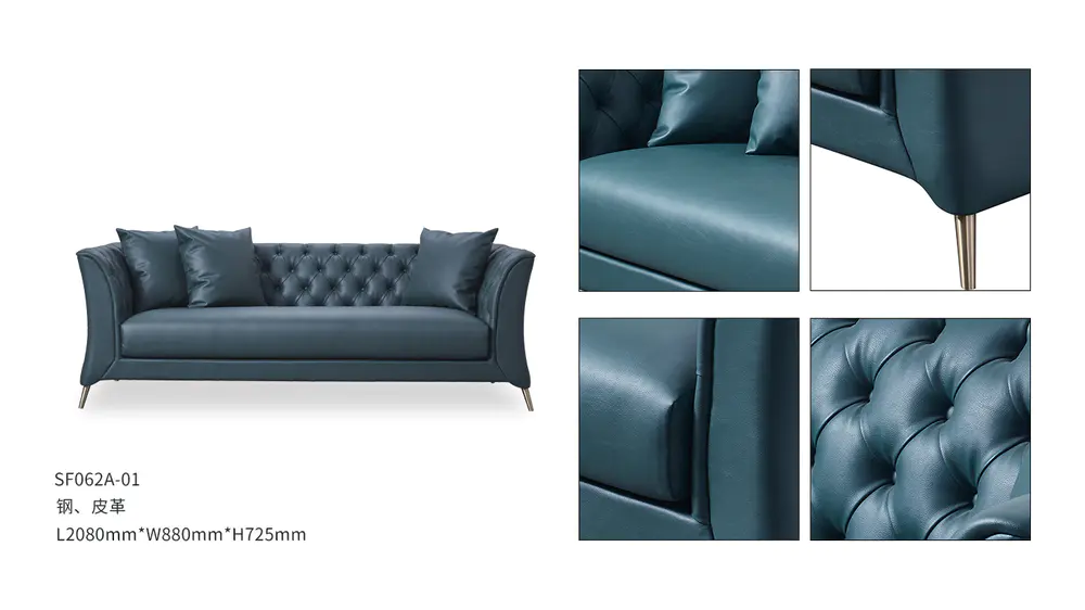 Green leather Sofa